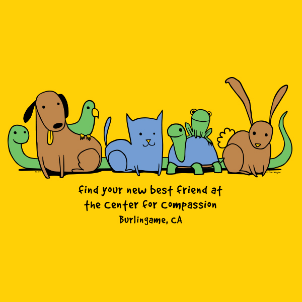 Illustrations for Peninsula Humane Society and SPCA  t-shirts