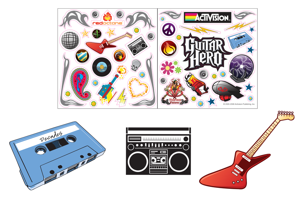 Guitar Hero On Tour: Decades Sticker Sheet Artwork