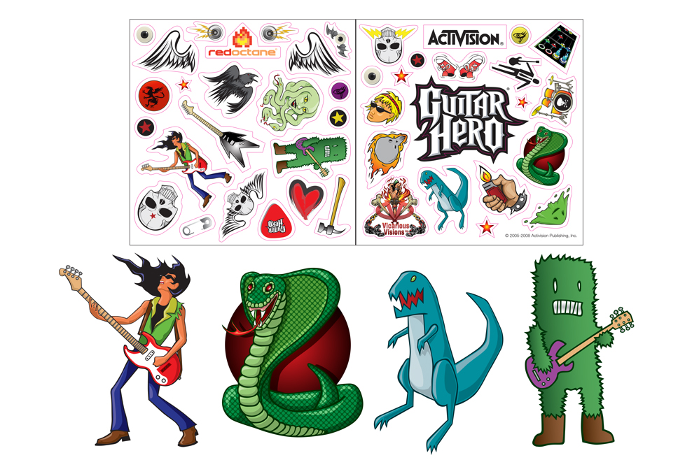 Guitar Hero On Tour: Modern Hits Sticker Sheet Artwork
